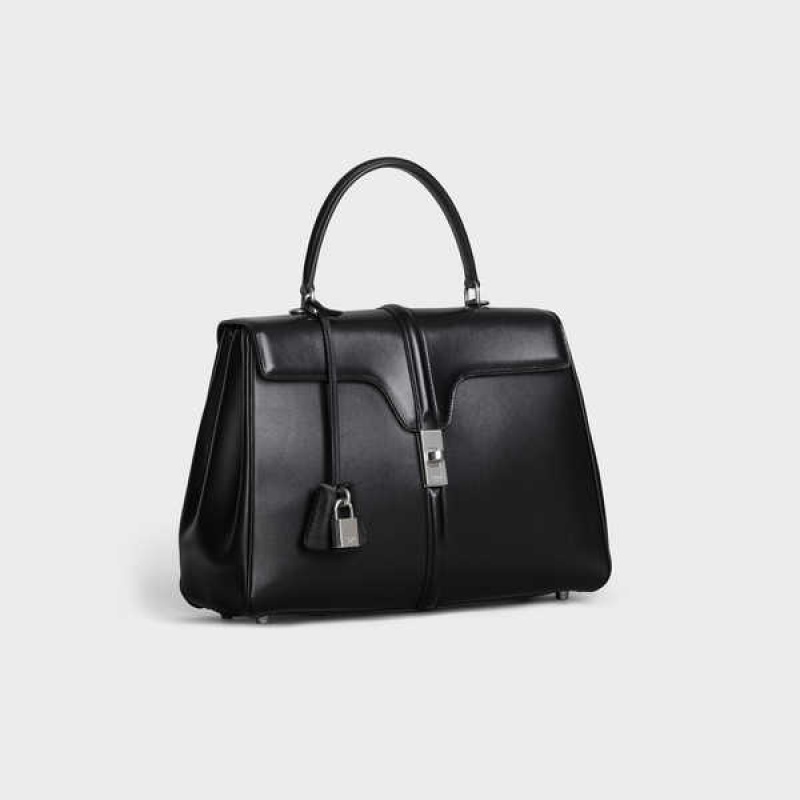 Black Celine Classique Bag in satinated calfskin 16 | CL-593279