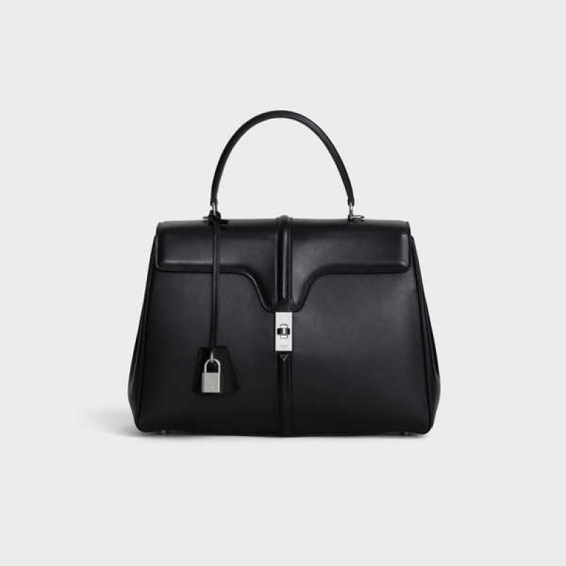 Black Celine Classique Bag in satinated calfskin 16 | CL-593279