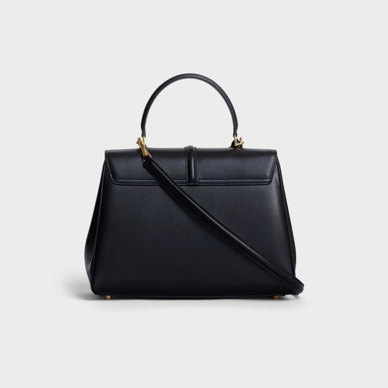 Black Celine Classique Bag in satinated calfskin 16 | CL-593278