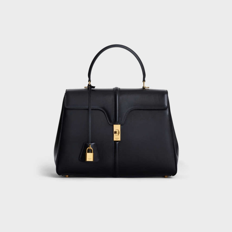 Black Celine Classique Bag in satinated calfskin 16 | CL-593278