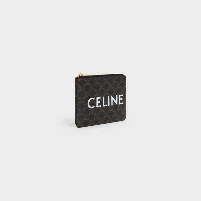 Black Celine CoAnd Card Pouch Triomphe Canvas Card Holders | CL-592957