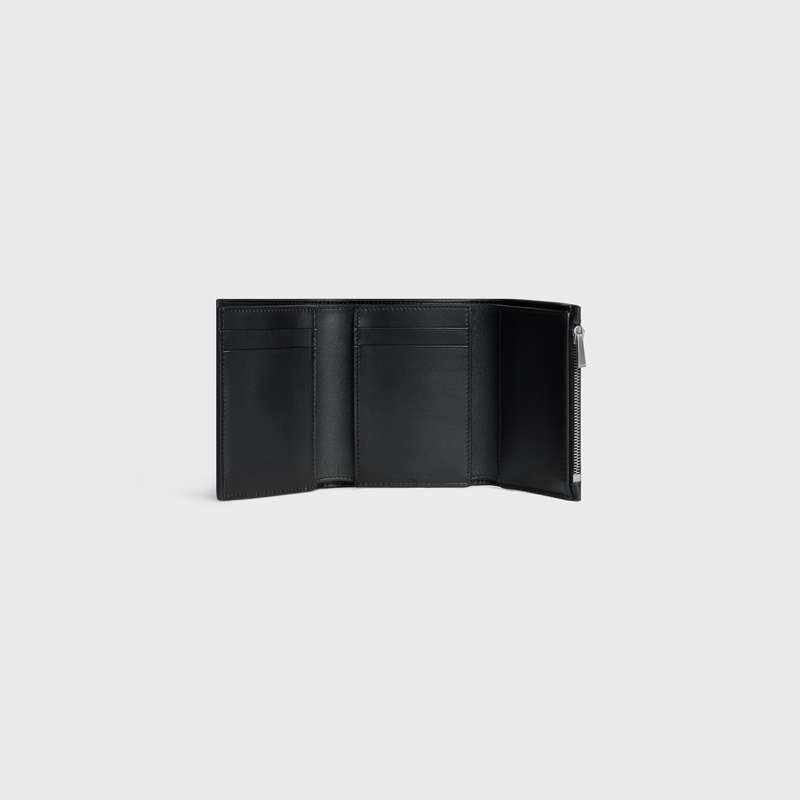 Black Celine Fine Strap in Grained Calfskin Wallets | CL-591793