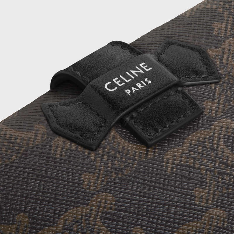 Black Celine Fine Strap in Triomphe Canvas and Wallets | CL-591794