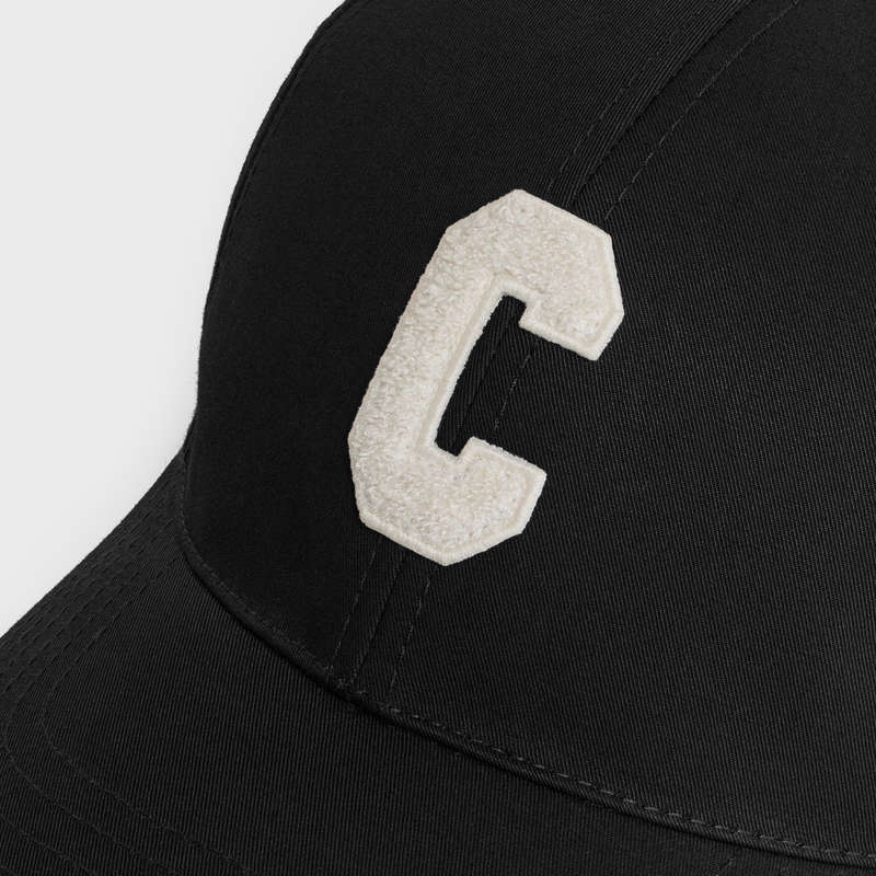 Black Celine INITIAL BASEBALL IN COTTON Cap | CL-591696