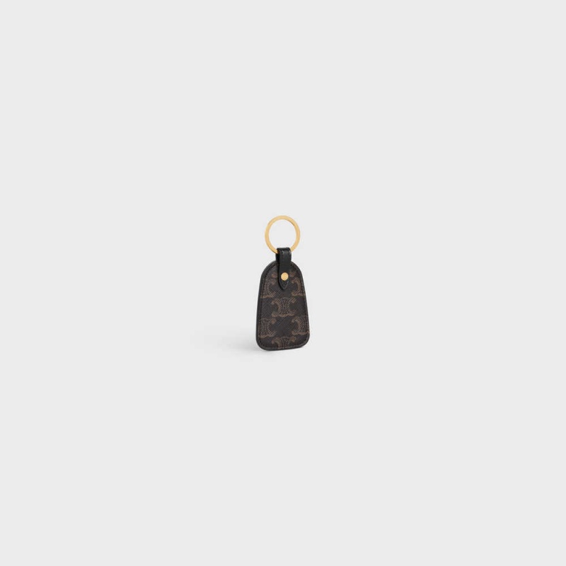 Black Celine Key holder in Triomphe canvas and calfskin Pouch | CL-592893