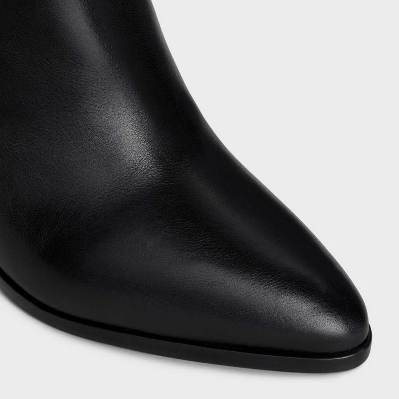 Black Celine LA MOUSQUETAIRE HIGH WILTERN in CALFSKIN Boots | CL-592520