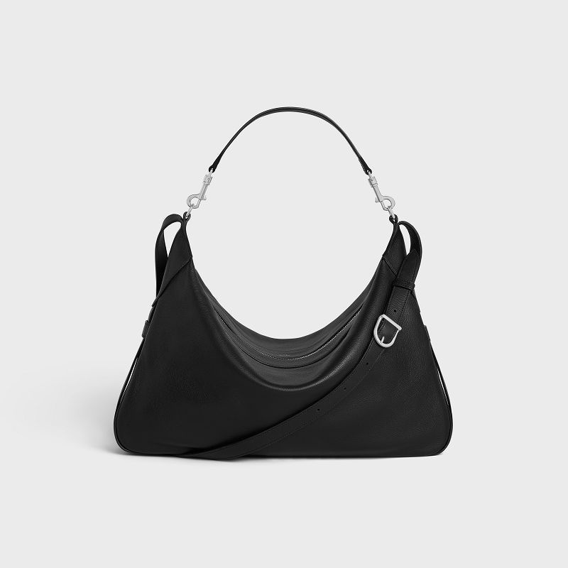 Black Celine Large Strap Romy in Supple Calfskin Shoulder Bags | CL-591841