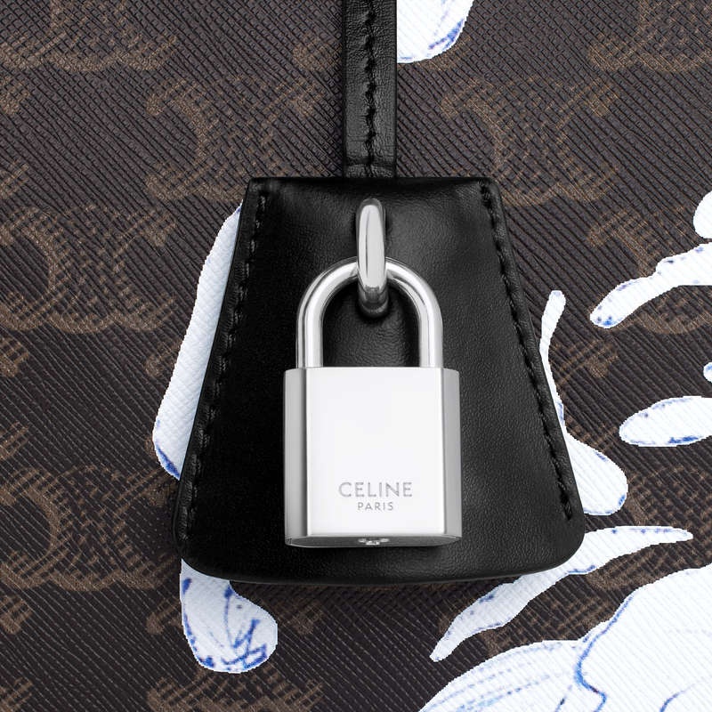 Black Celine Large in Triomphe Canvas with David Weiss Wave Print Travel Bags | CL-591819