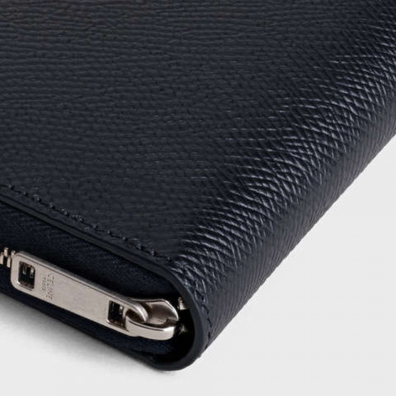 Black Celine Large zipped in Grained calfskin Wallets | CL-591798