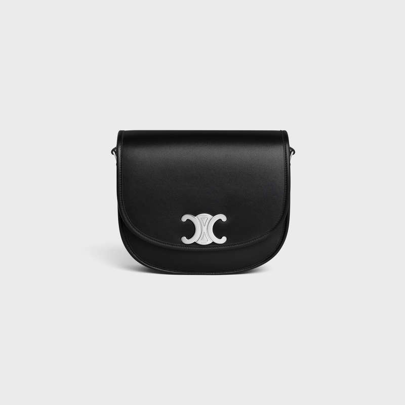 Black Celine MEDIUM BESACE TRIOMPHE in SUPPLE NATURAL CALFSKIN Shoulder Bags | CL-591846