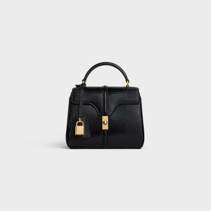 Black Celine MINI in Lizard 16 | CL-593271