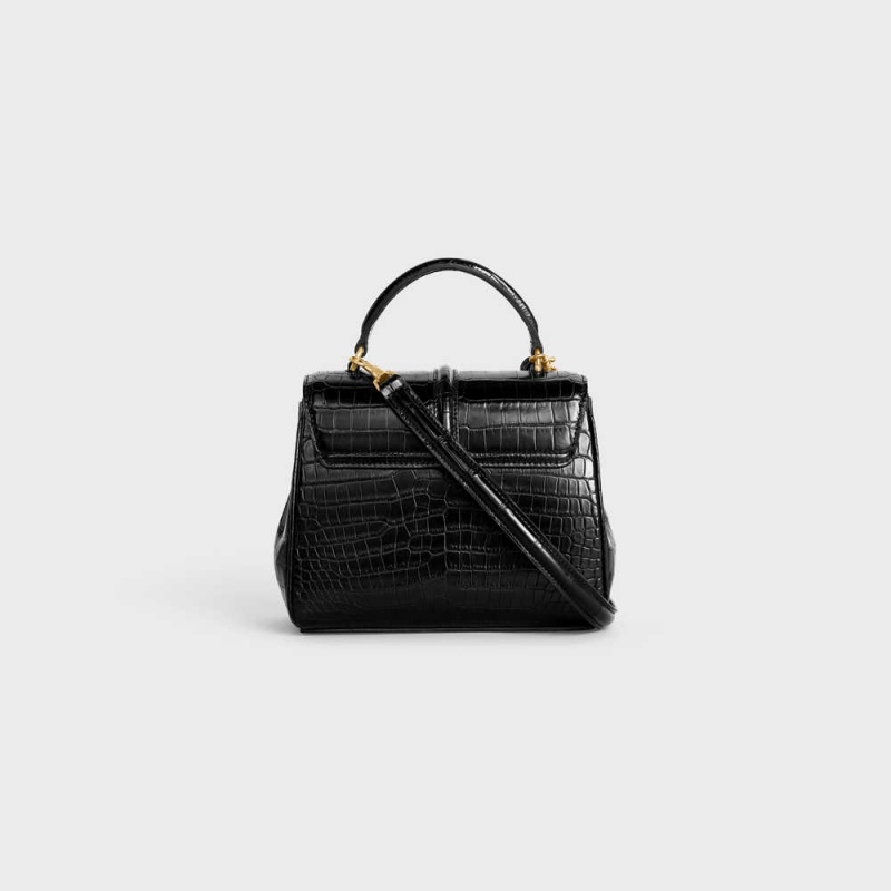 Black Celine MINI in porosus crocodile 16 | CL-593272