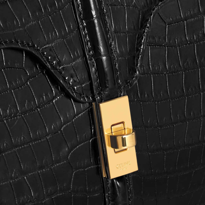 Black Celine MINI in porosus crocodile 16 | CL-593272