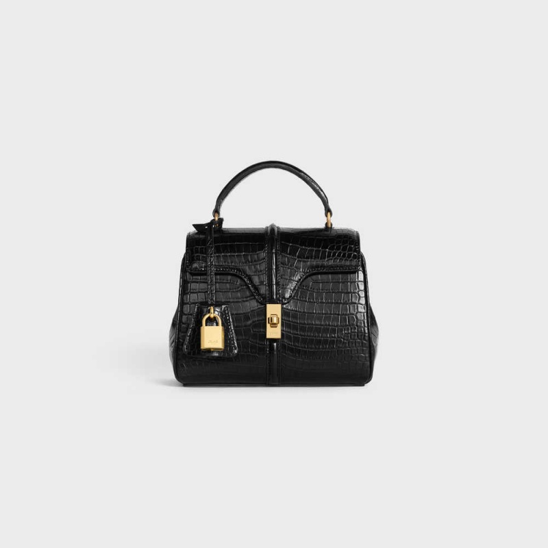 Black Celine MINI in porosus crocodile 16 | CL-593272