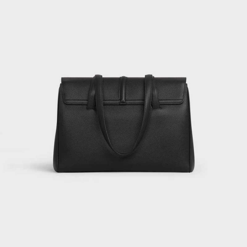 Black Celine Medium Soft Bag in Supple Grained Calfskin 16 | CL-593263