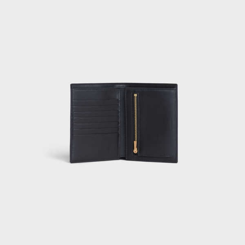 Black Celine Medium strap in Grained calfskin Wallets | CL-592989