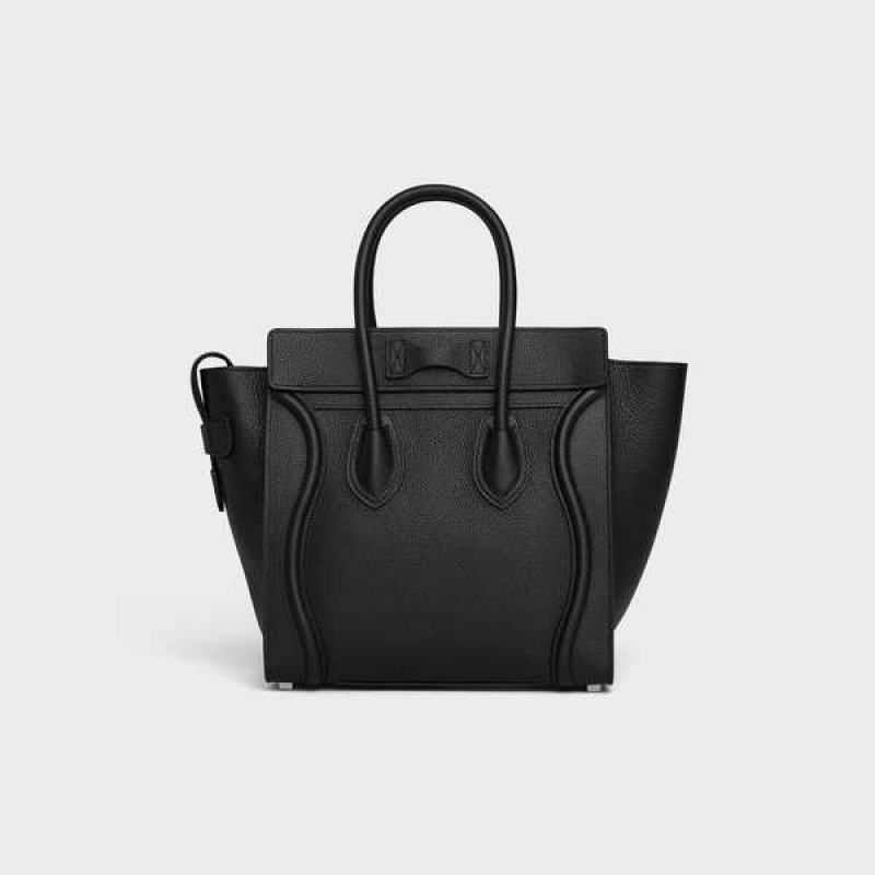 Black Celine Micro handbag in drummed calfskin Luggage | CL-593051