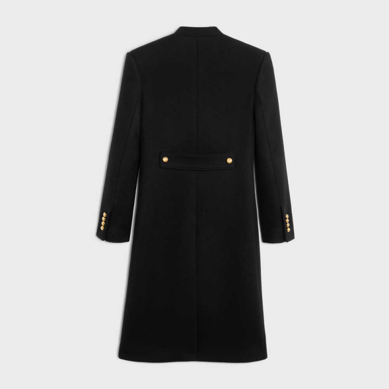 Black Celine Military in wool cloth Coats | CL-592625