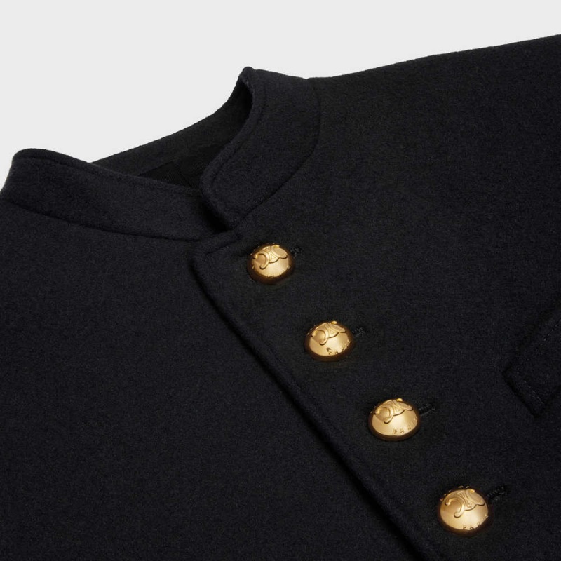 Black Celine Military in wool cloth Coats | CL-592625