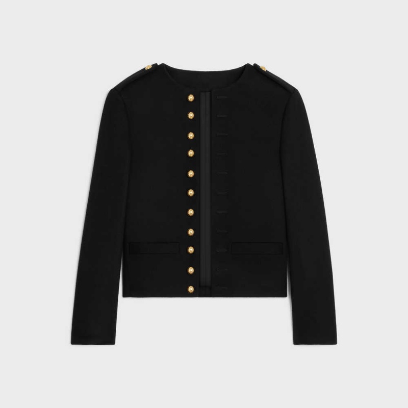 Black Celine Military in wool cloth Jackets | CL-592635