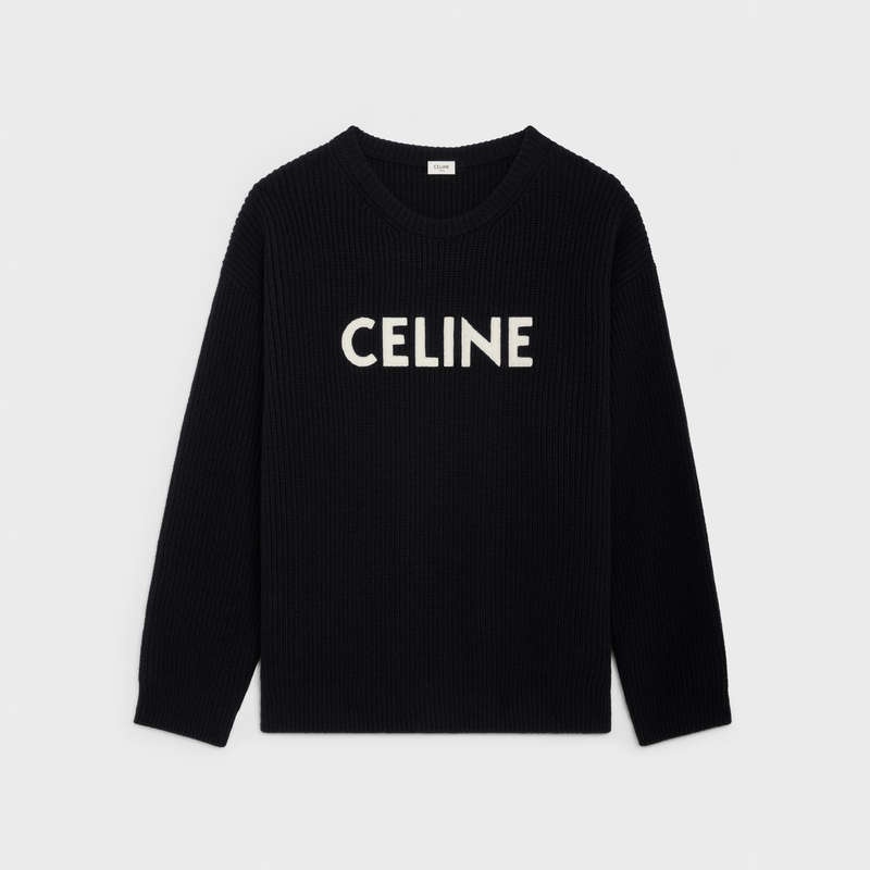 Black Celine OVERSIZED IN RIBBED WOOL Knitwear | CL-592101