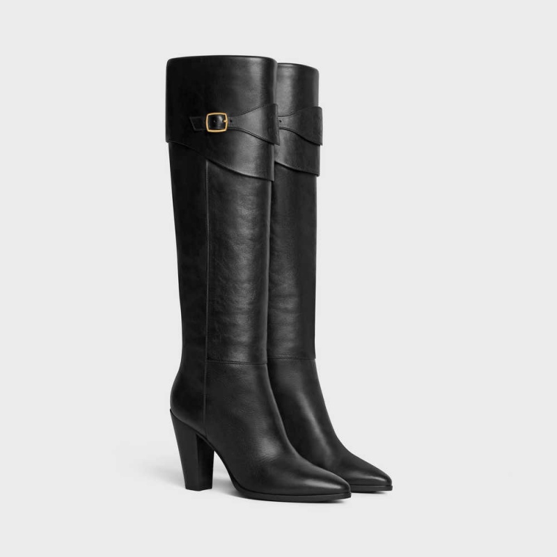 Black Celine RIDING WITH TRIOMPHE WILTERN in CALFSKIN Boots | CL-592515