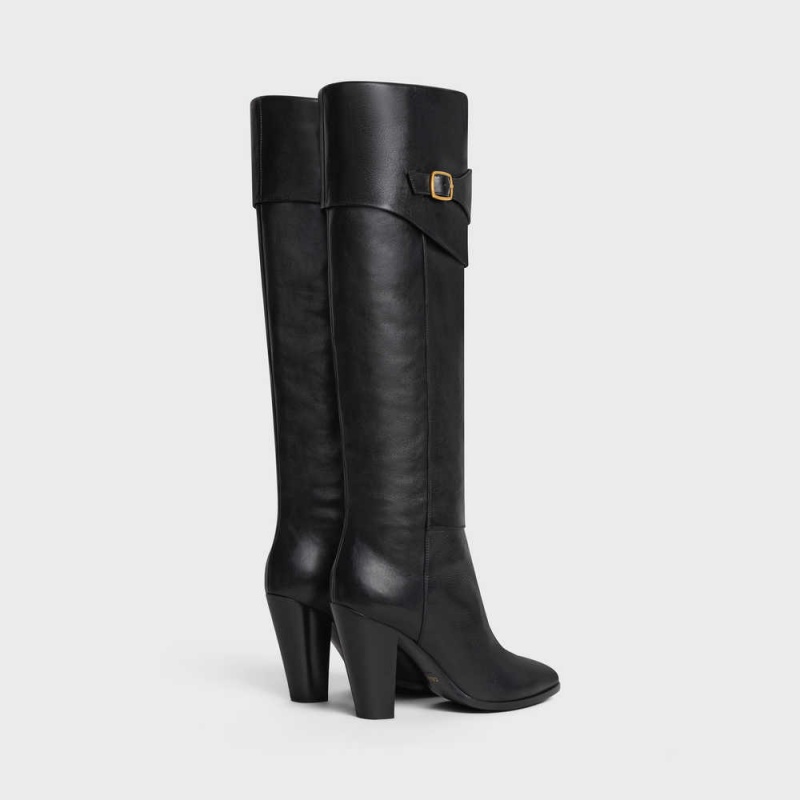 Black Celine RIDING WITH TRIOMPHE WILTERN in CALFSKIN Boots | CL-592515