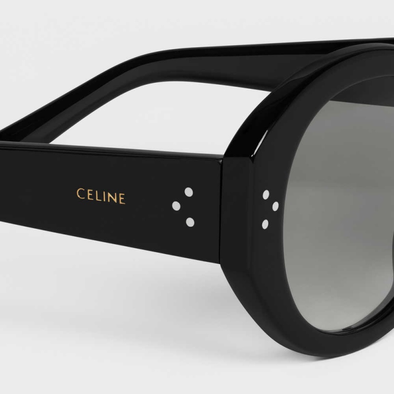 Black Celine Round S240 in Acetate Sunglasses | CL-592432