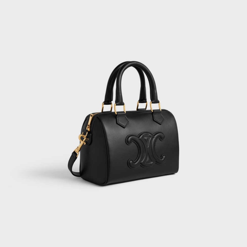 Black Celine SMALL BOSTON in Smooth Calfskin Cuir Triomphe | CL-593148