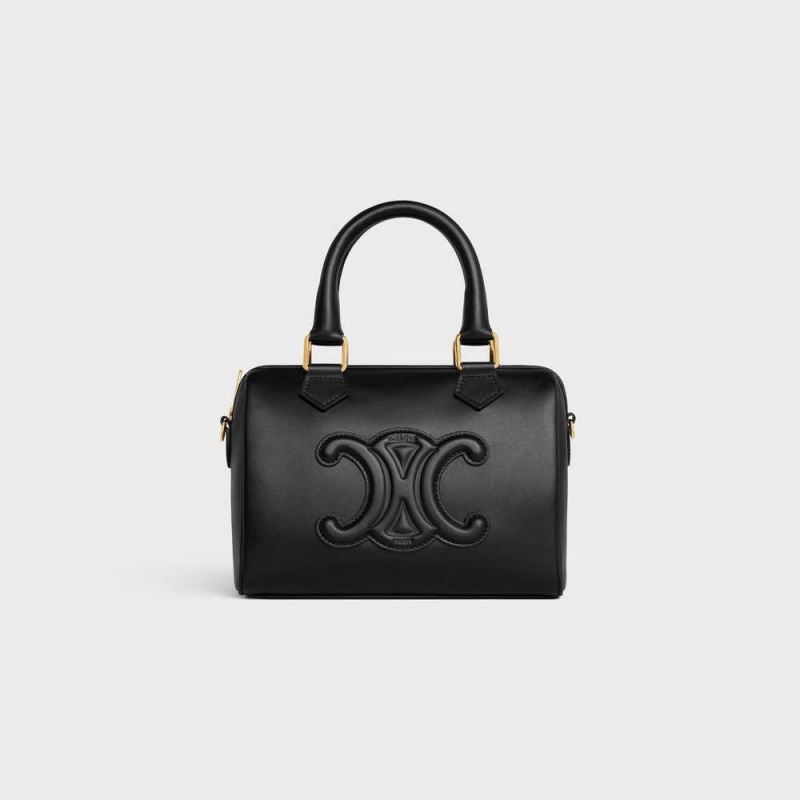 Black Celine SMALL BOSTON in Smooth Calfskin Cuir Triomphe | CL-593148