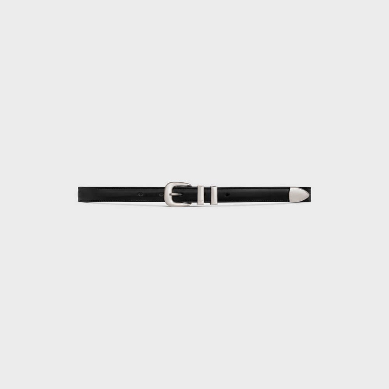 Black Celine SMALL WESTERN in Taurillon Leather Belts | CL-592477