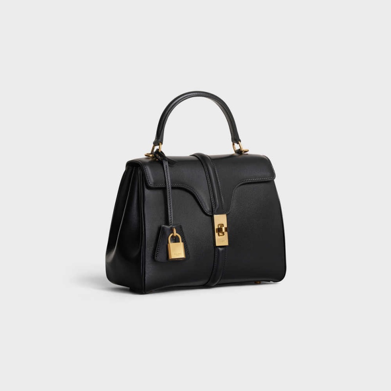 Black Celine Small Bag in satinated calfskin 16 | CL-593275