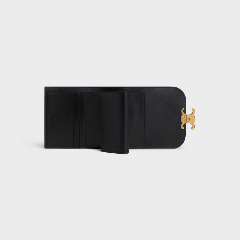 Black Celine Small TRIOMPHE in Shiny calfskin Wallets | CL-592967