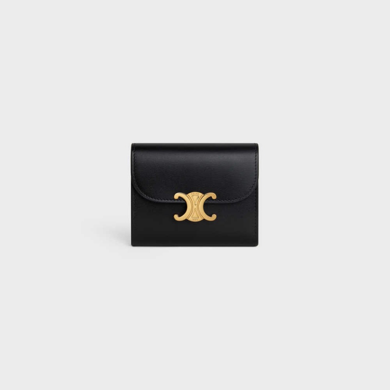 Black Celine Small TRIOMPHE in Shiny calfskin Wallets | CL-592967