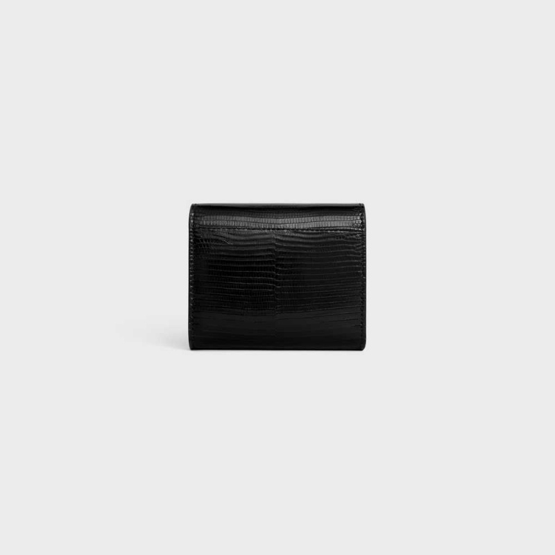 Black Celine Small TRIOMPHE in lizard Wallets | CL-592973