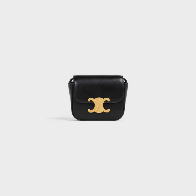 Black Celine TRIOMPHE in Shiny calfskin Mini Bags | CL-593008