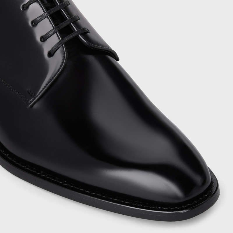 Black Celine TUXEDO DERBY in POLISHED BULLSKIN Loafers | CL-591883