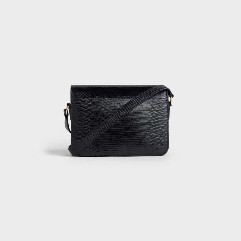 Black Celine Teen Bag in lizard Triomphe | CL-593213