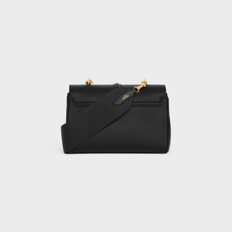 Black Celine Teen Soft in Supple Grained Calfskin 16 | CL-593260