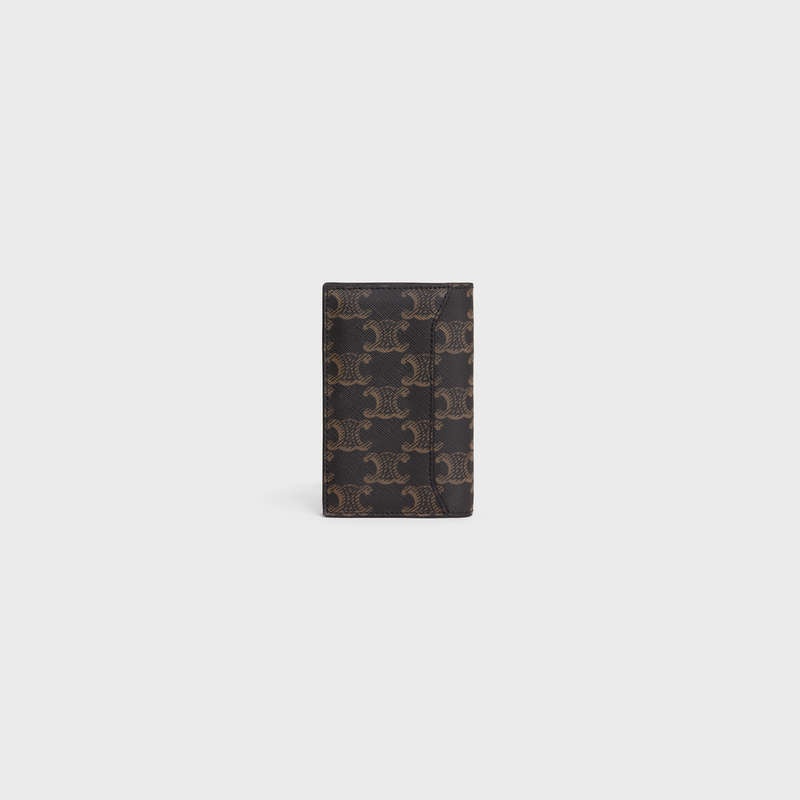 Black Celine VERTICAL in Triomphe Canvas Card Holders | CL-591814