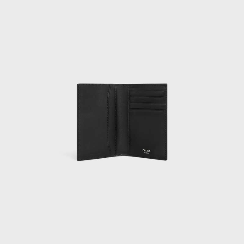 Black Celine VERTICAL in Triomphe Canvas Card Holders | CL-591814