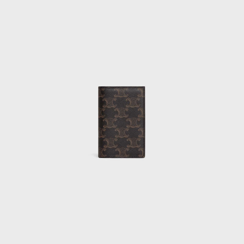 Black Celine VERTICAL in Triomphe Canvas Card Holders | CL-591814