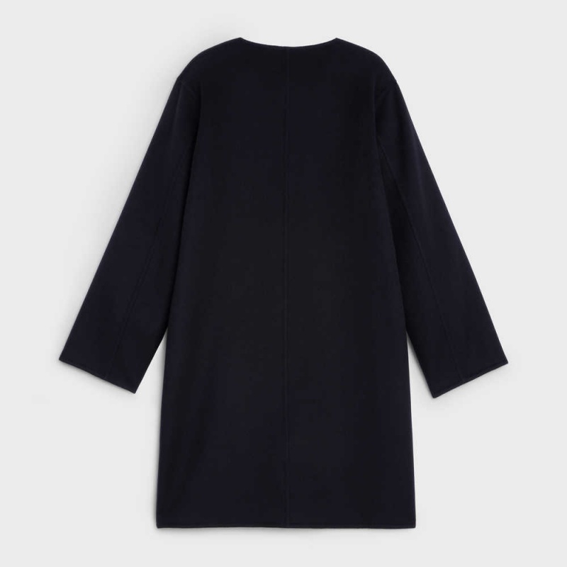 Black Celine WITH PURE COLLAR IN DOUBLE FACED CASHMERE Coats | CL-592623