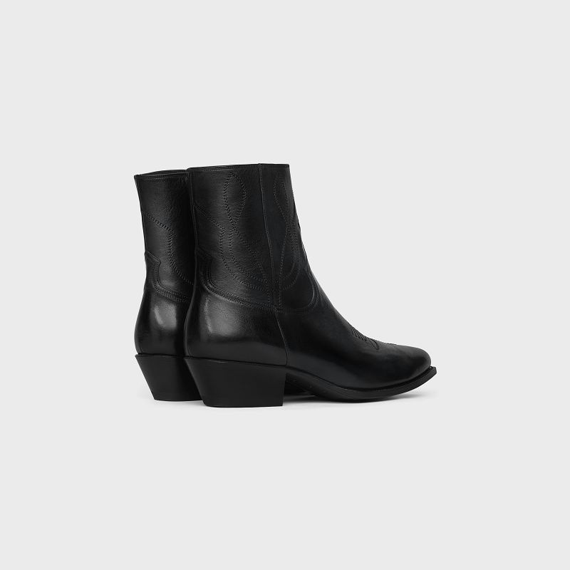 Black Celine ZIPPED WESTERN in Calfskin Boots | CL-591872