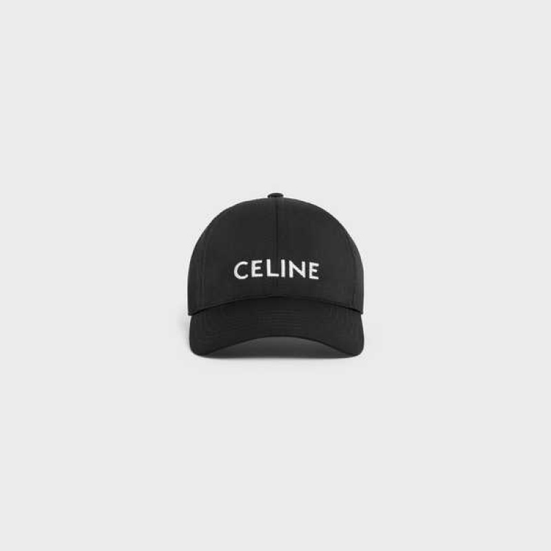 Black Celine baseball in drill cotton Cap | CL-592362