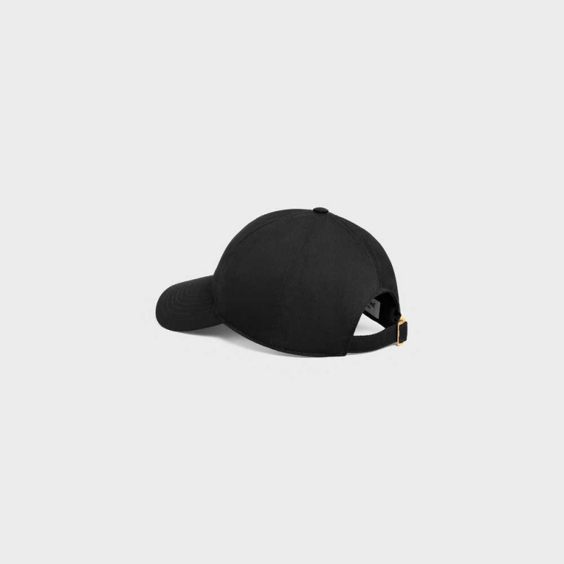 Black Celine baseball in drill cotton Cap | CL-592362