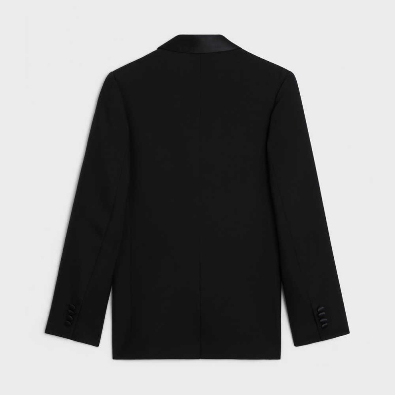 Black Celine classic tux in mohair and silk Jackets | CL-592667