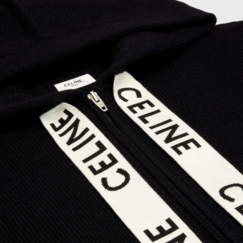 Black Celine hooded in wool and cashmere Sweatshirts | CL-592115