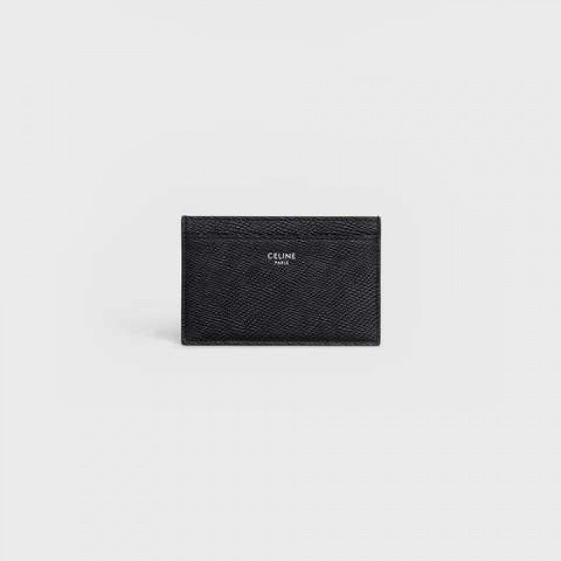 Black Celine in Grained calfskin Card Holders | CL-591801