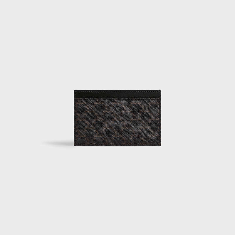 Black Celine in Triomphe canvas and calfskin Card Holders | CL-591800